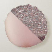 エレガント ローズゴールド モノグラム ラウンドクッション (裏面)