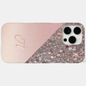エレガント ローズゴールド モノグラム Case-Mate iPhoneケース (裏面 (横))