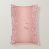 エレガント ローズゴールド ラグジュアリー シャンパン モノグラム  アクセントクッション (正面(垂直))