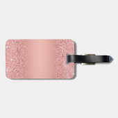 エレガント ローズゴールド ラグジュアリー シャンパン モノグラム ラゲッジタグ (裏面横)