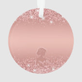 エレガント ローズゴールド ラックス シマー ブライダルシャワー オーナメント (裏面)
