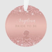 エレガント ローズゴールド ラックス シマー ブライダルシャワー オーナメント (正面)