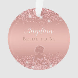 エレガント ローズゴールド ラックス シマー ブライダルシャワー オーナメント