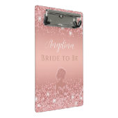 エレガント ローズゴールド ラックス シマー ブライダルシャワー ミニクリップボード (アングル)