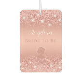 エレガント ローズゴールド ラックス シマー ブライダル シャワー カーエアーフレッシュナー (正面)