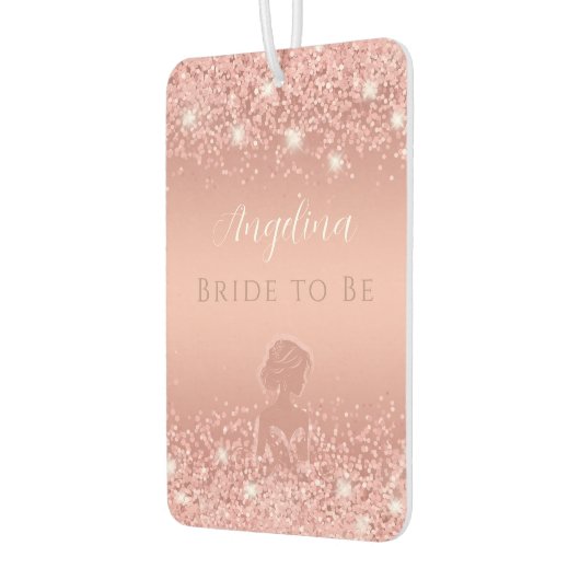 エレガント ローズゴールド ラックス シマー ブライダル シャワー カーエアーフレッシュナー (左)