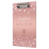 エレガント ローズゴールド ラックス シマー ブライダル シャワー クリップボード (左)
