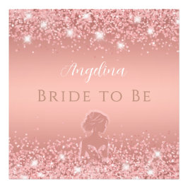 エレガント ローズゴールド ラックス シマー ブライダル シャワー フォトプリント           