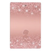 エレガント ローズゴールド ラックス シマー ブライダル シャワー ミニクリップボード (裏面)