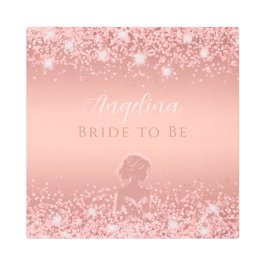 エレガント ローズゴールド ラックス シマー ブライダル シャワー メタルプリント