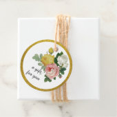 エレガント ローズ フラワール ゴールド グリッター フェイバータグ (インサイチュ)