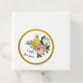 エレガント ローズ フラワール ゴールド グリッター フェイバータグ (インサイチュ)