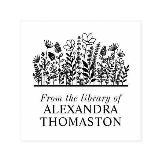 エレガント ワイルドフラワーズ #2 ライブラリーブック名 セルフインキングスタンプ (デザイン)