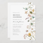 エレガント ワイルドフラワー ブライダル シャワー 招待状 (正面/裏面)