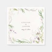 エレガント ワイルドフラワー ボタニカル スタンダードカクテルナプキン (正面)