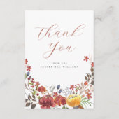 エレガント ワイルドフラワー ボヘミアンフラワー ブライズシャワー サンキューカード (正面)