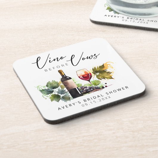 エレガント ヴィノ ビフォア ヴォウズ ウォーターカラー ワイナリー コースター (左側)