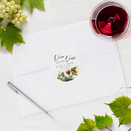 エレガント ヴィノ ビフォア ヴォウズ ウォーターカラー ワイン テイスティング ラウンドシール