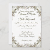エレガント&ヴィンテージフローラ結婚式招待状 招待状 (正面)