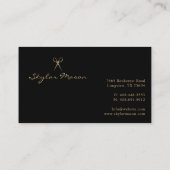 エレガント&ヴィンテージ金ゴールドシザーロゴヘアサロン 名刺 (裏面)