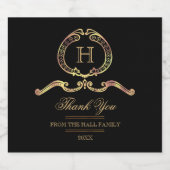 エレガント、ヴィンテージ金ゴールドモノグラム ビールラベル (シングルラベル)