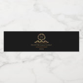 エレガント、ヴィンテージ金ゴールドモノグラム ペットボトルラベル (シングルラベル)