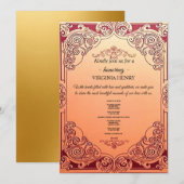 エレガント ヴィンテージ ウェディング インビテーション カード – オーナメント F (正面/裏面)