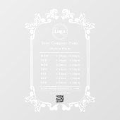 エレガント ヴィンテージ カンパニー ロゴ QRコード 営業時間 ウィンドウサイン (シート)