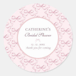 エレガント ヴィンテージ ガーリー プレッピー ピンク リボン ありがとう ラウンドシール