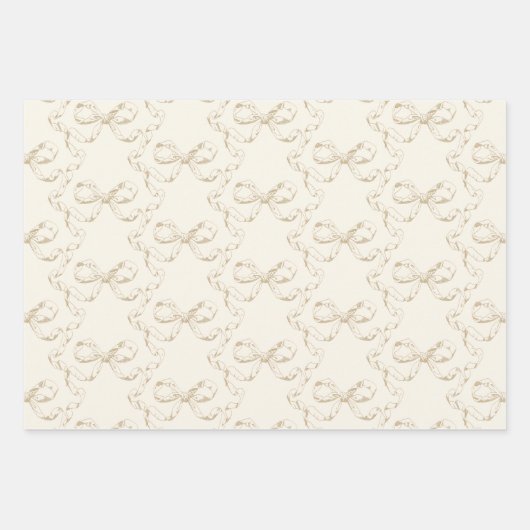 エレガント ヴィンテージ ガーリー プレッピー リボン ピンク トワル ラッピングペーパーシート (正面3)