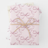 エレガント ヴィンテージ ガーリー プレッピー リボン ピンク トワル ラッピングペーパーシート (インサイチュ)