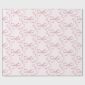エレガント ヴィンテージ ガーリー プレッピー リボン ピンク トワル ラッピングペーパー (フラット)