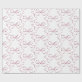 エレガント ヴィンテージ ガーリー プレピー ボウ ピンク トワル ラッピングペーパー (フラット)