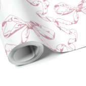 エレガント ヴィンテージ ガーリー プレピー ボウ ピンク トワル ラッピングペーパー (ロールコーナー)
