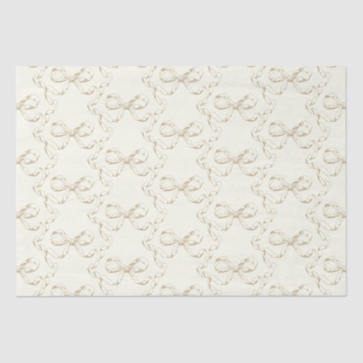 エレガント ヴィンテージ ガーリー プレピー ボウ ベージュ トワル 薄葉紙 (正面)