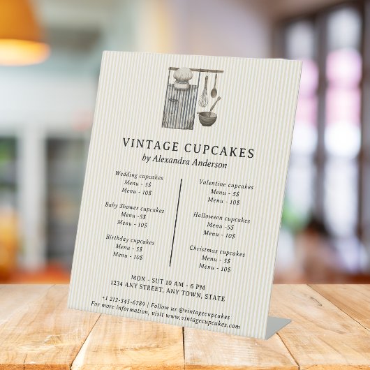 エレガント ヴィンテージ キッチン 機器 ベーカリー 価格 台座サイン