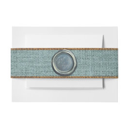 エレガント ヴィンテージ クラシックイニシャル サググリーン ウェディング 招待状ベリーバンド