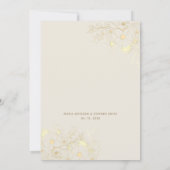 エレガント ヴィンテージ ゴールド フォト ウェディング 招待状 (裏面)