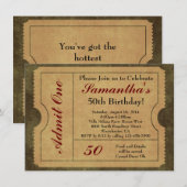 エレガント ヴィンテージ ゴールド 入場券 1枚 招待状 (正面/裏面)