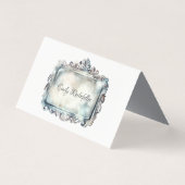 エレガント ヴィンテージ シルバー トレイ 名前 カード 結婚式 (裏面)