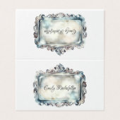 エレガント ヴィンテージ シルバー トレイ 名前 カード 結婚式 (外部フラット)