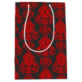 エレガント,ヴィンテージ，ステームパビクトリアンンク・ダマスク ミディアムペーパーバッグ (正面)