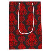 エレガント,ヴィンテージ，ステームパビクトリアンンク・ダマスク ミディアムペーパーバッグ (裏面)