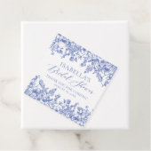 エレガント ヴィンテージ ダスティーブルー フラワーブライダルシャワー フェイバータグ (インサイチュ)