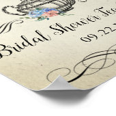 エレガント ヴィンテージ ティーパーティー | ウェディングシャワーのお出迎え ポスター (角)