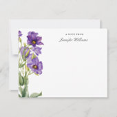 エレガント ヴィンテージ テキサス ブルーベル フラワーズ ネーム入り ノートカード (正面)