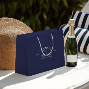 エレガント ヴィンテージ ネイビーブルー ブライズメイド ギフトバッグ