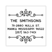 エレガント ヴィンテージ フロリッシュ オーダーメイド 名前 住所 ラバースタンプ (インプリント)