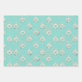 エレガント ヴィンテージ ブルー ミックス テクスチャ ラッピングペーパーシート