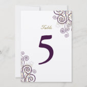 エレガント ヴィンテージ ボヘミアンパープルスパイラル テーブルナンバー (裏面)